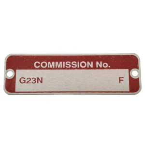 piastrina commission G23N MG MGB Roadster