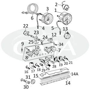 interruttori e strumenti Jaguar E type 3.8 e 4.2 serie 1